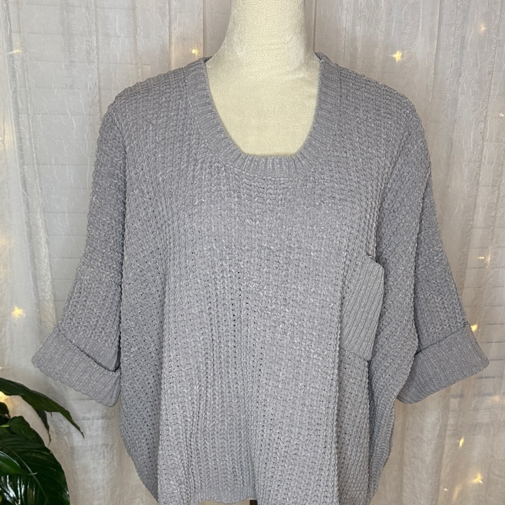 POL Oversized Women's Light Gray Knit Sweater